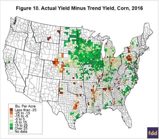 Variability In County Corn Yields: 2012 to 2016
